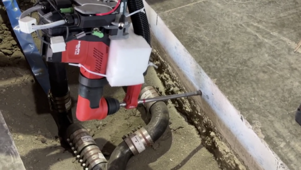 Robotic drilling on a construction project